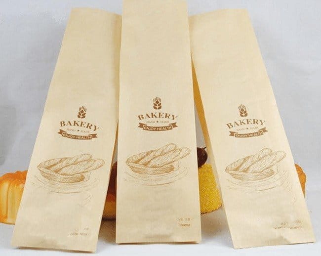 Mẫu túi giấy đựng bánh mì chất liệu kraft và giấy chống thấm dầu