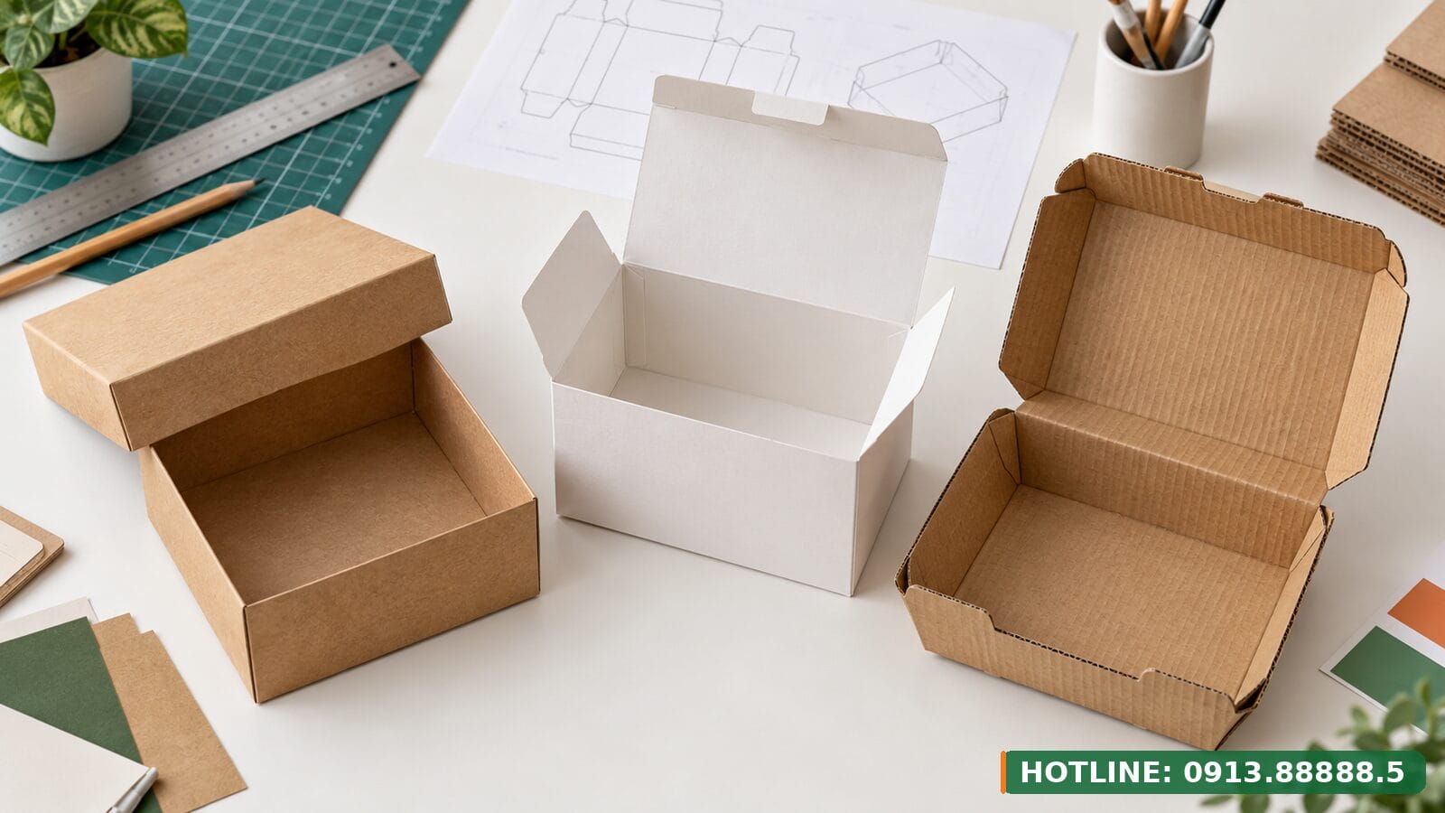 Các vật liệu và kết cấu hộp giấy đựng thức ăn